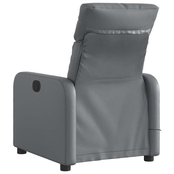 vidaXL elektrisk lænestol med massagefunktion, grå, kunstlæder