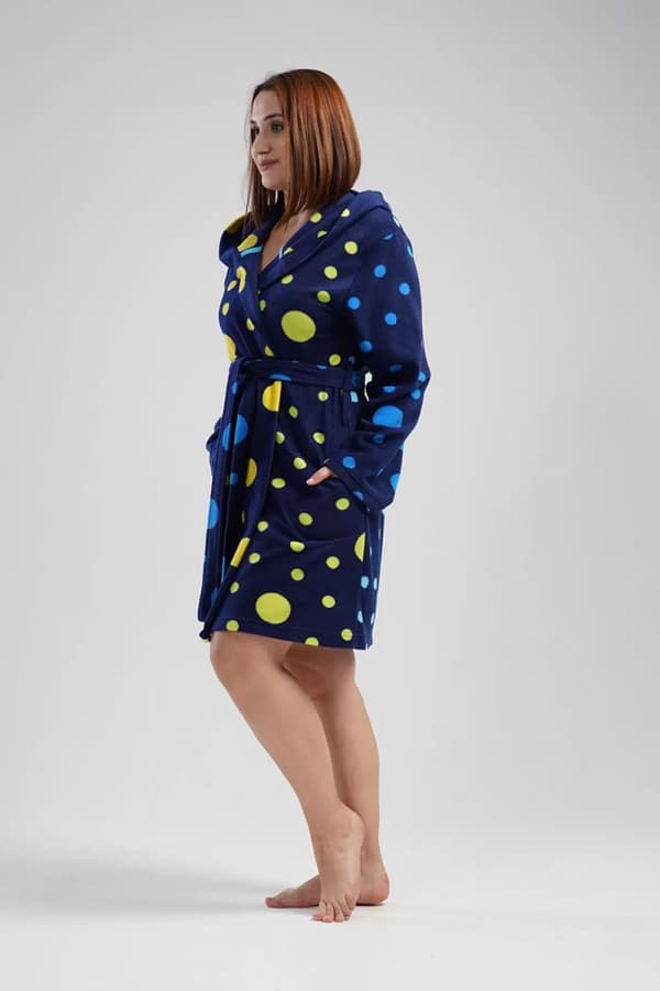 Fleece badekåbe med varm hætte til kvinder, Vienetta 1XL
