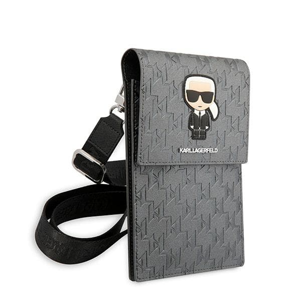 Karl Lagerfeld Ikonik Karl Monogram Patch Handväska, Silver