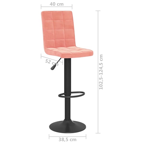 vidaXL Barstolar, set om 2, rosa, klädda i sammet