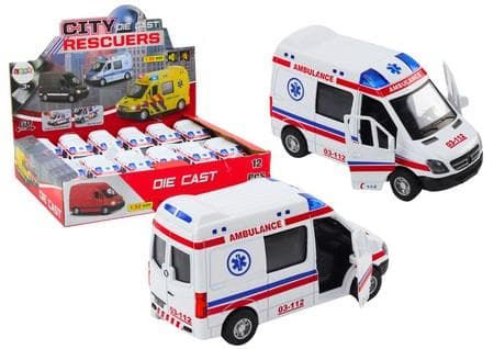 Ambulans 1:32 ljus ljud kör vit