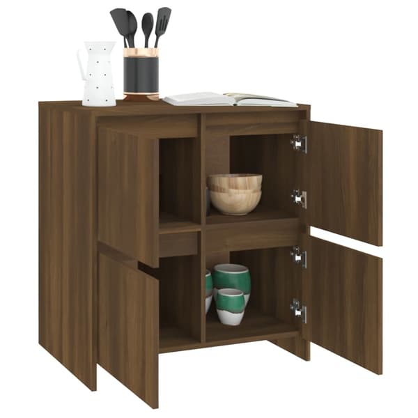 vidaXL skab brunt egetræ 70x41x75 cm træbaseret materiale