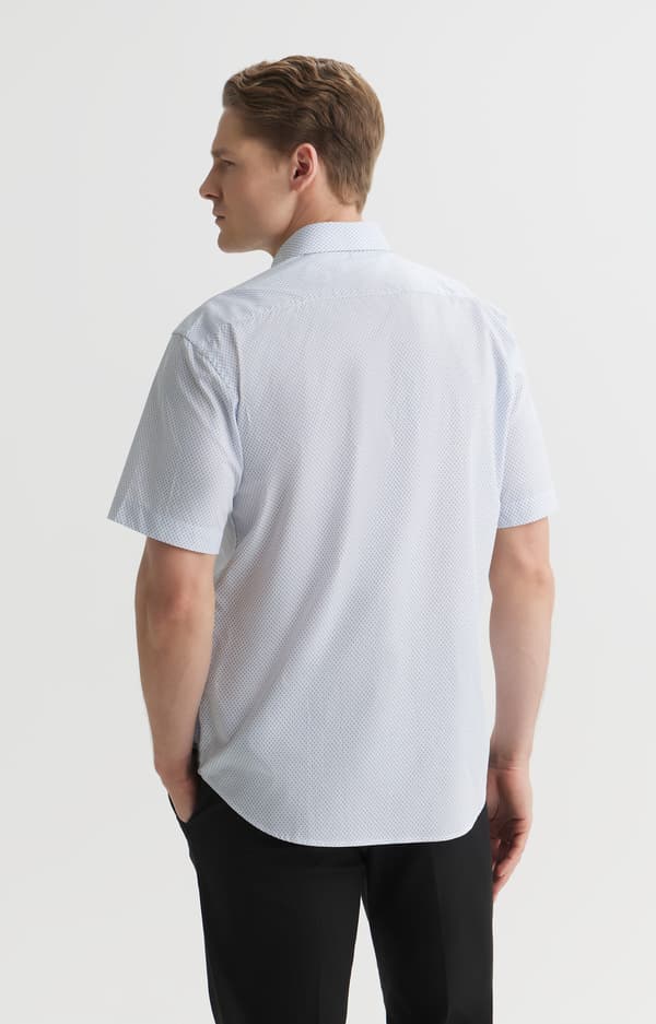 Slim fit-skjorta med mikromönster M