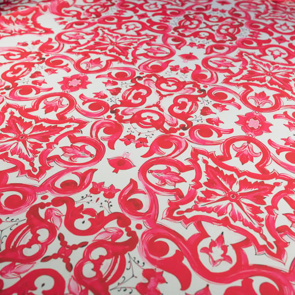 Pink Majolica Silke Chiffon Stof