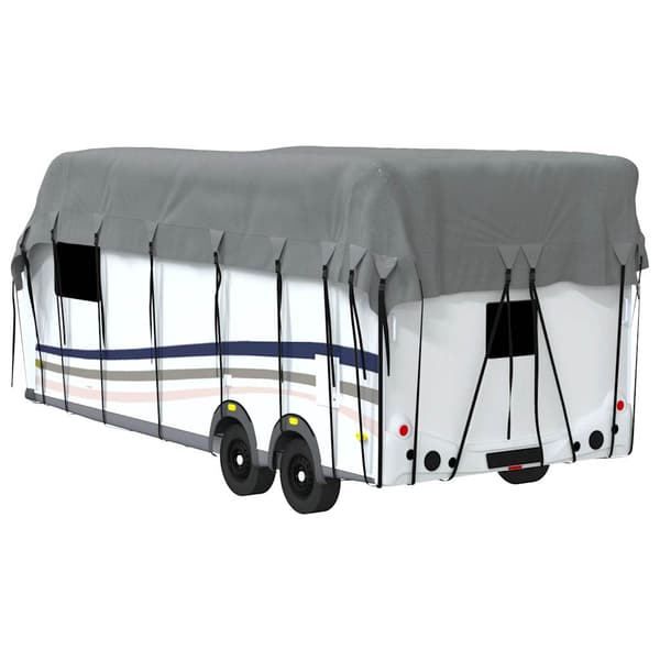 vidaXL tagdækning til campingvogn, grå, 700x300 cm