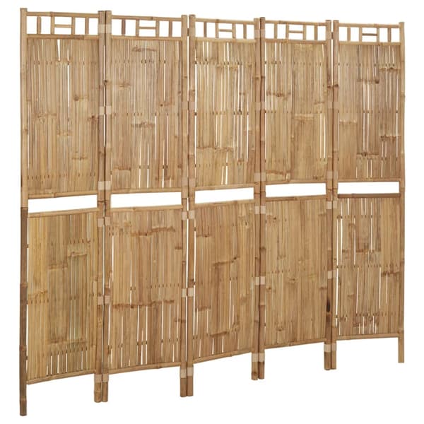vidaXL Rumsavdelare i bambu med 5 paneler 200 x 180 cm