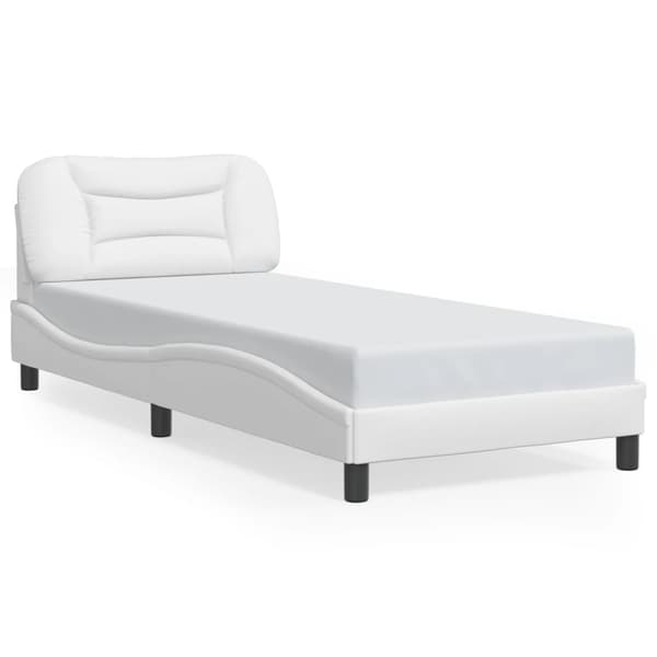 vidaXL Sängram med LED vit 80x200 cm konstläder