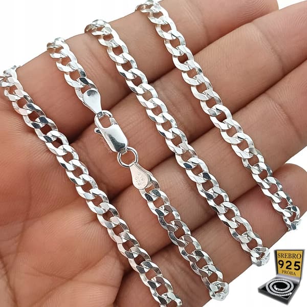 KEDJA Silver Herrkedja Bricks SILVER 925 Halsband 5mm + GRATIS