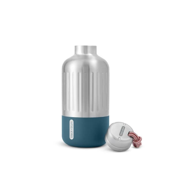 EXPLORER 650 ml stålflaska, sjögrön / Svart+Blum