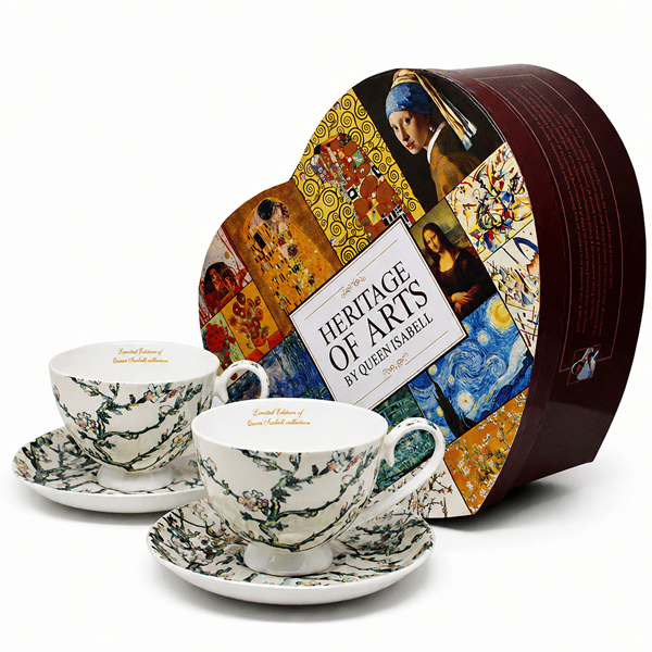 Porslinskoppar set med 2 st 250ml Van Gogh Blommande Mandel