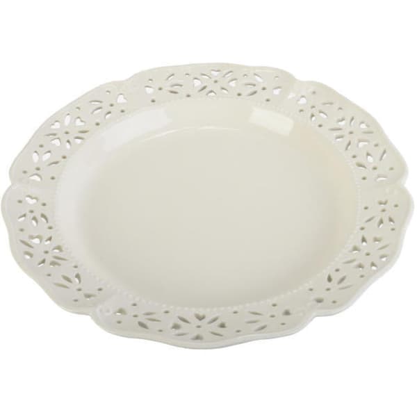 Elegant keramisk mattallrik 30,5 cm vit