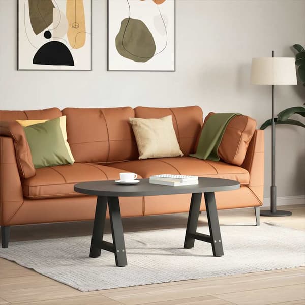 vidaXL sofabordsben, 2 stk., sort, 50x(42-43) cm, stål