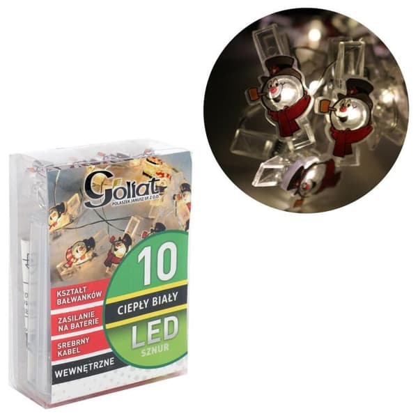 10 LED SNEMANDS PANDELAMPER PÅ KLIP