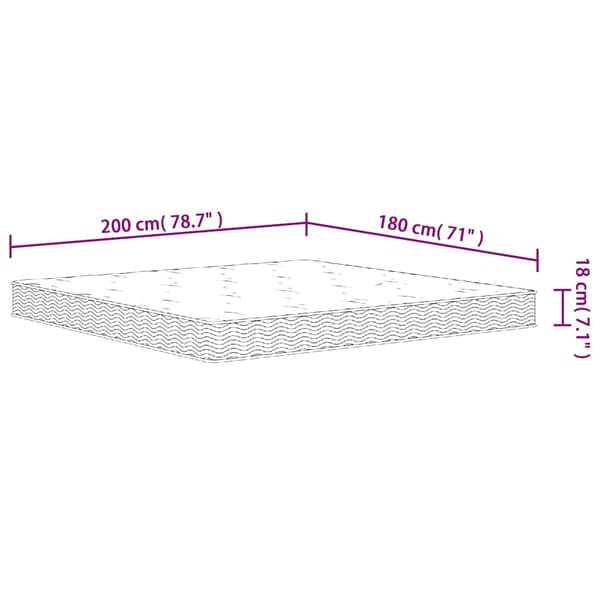 vidaXL Bonnell springmadras, medium fasthed, 180x200 cm
