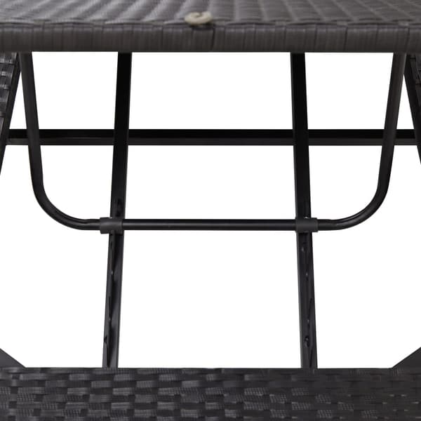 vidaXL liggestol med hynde, sort, polyrattan