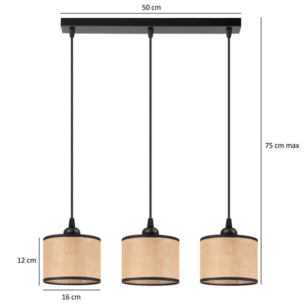 Tornado AM3P lampa jute-svart