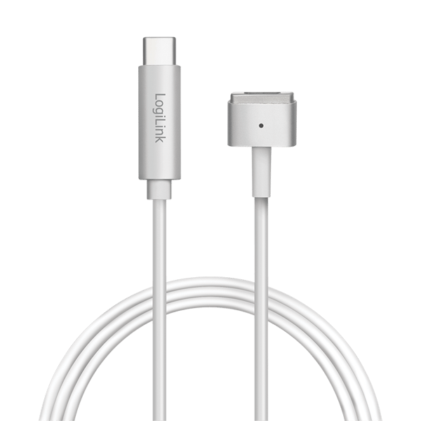 LogiLink USB-C til Magsafe2-kabel, PD, 1,8 m, MacBook Pro/Air 2012-2017, sølv