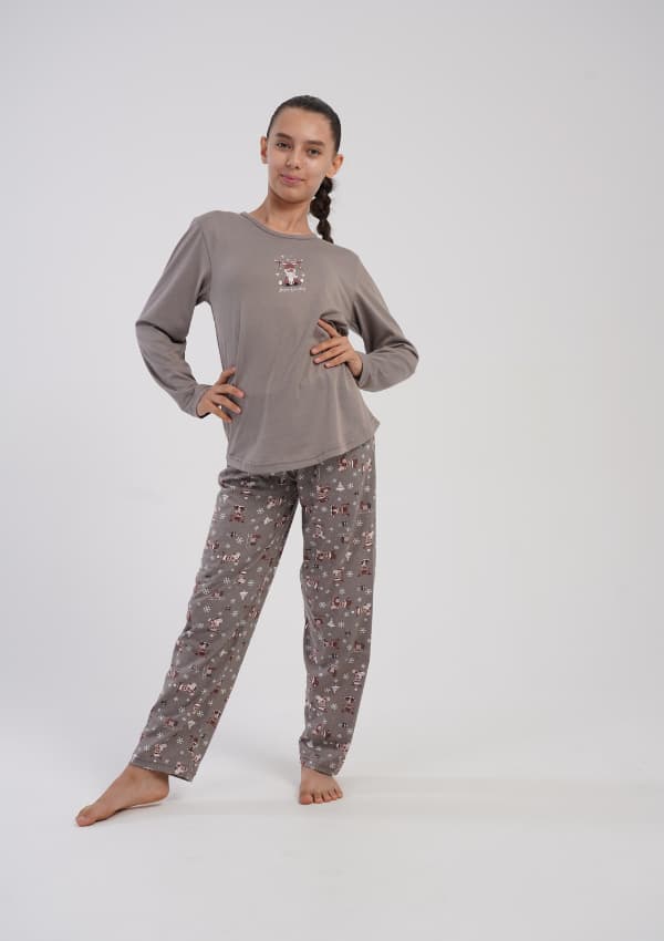 Vienetta flickpyjamas 9/10 134 bomull långärmad och långbyxor