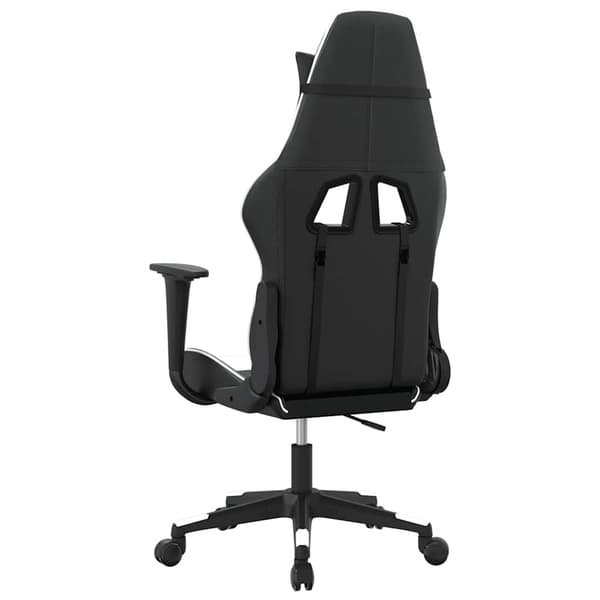 vidaXL massage-gamingstol, sort og hvid, kunstlæder