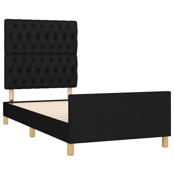 vidaXL sengestel uden madras sort 90x200 cm stof