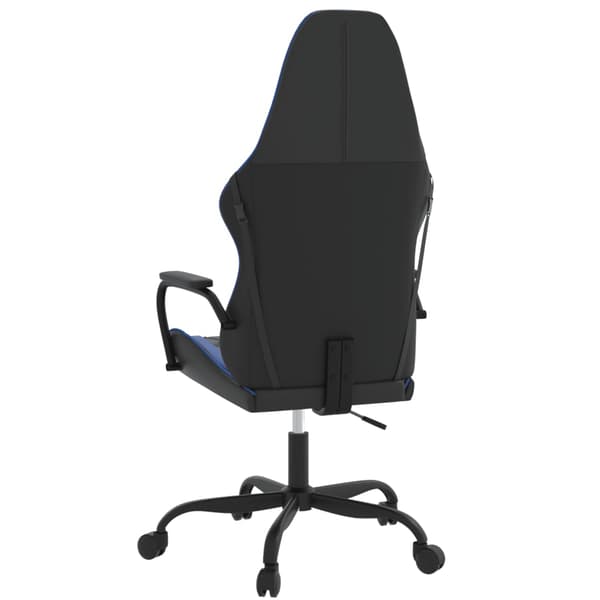 vidaXL massage-gamingstol, sort og blå, kunstlæder
