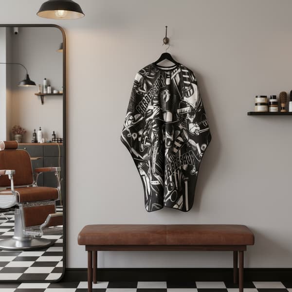 Barbermantel för en stor hårsalong