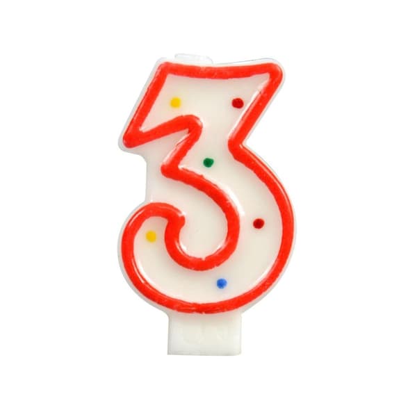 Numerokynttilä 3 pistettä