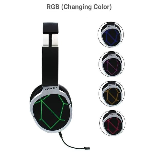 AWEI Bluetooth A799BL on-ear gaming hovedtelefoner med mikrofon, sort