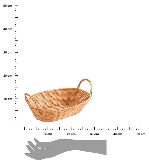 Oval korg för bröd och frukt, beige