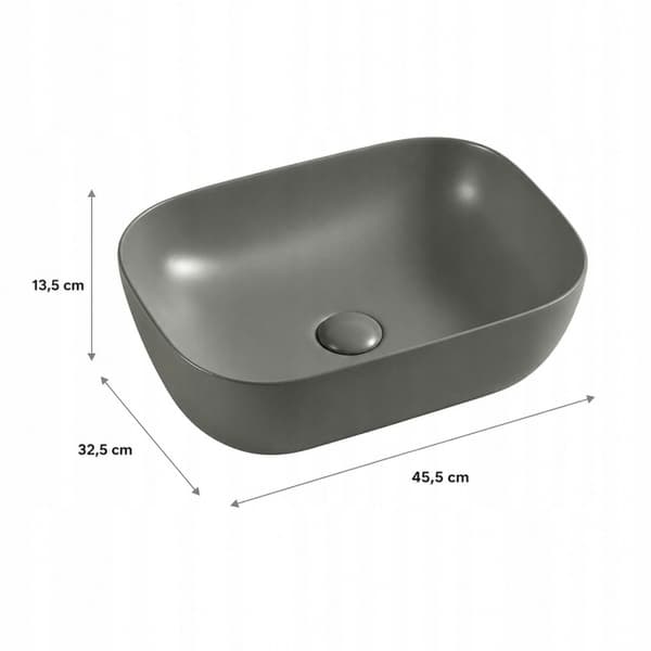LUSSO BORDVASKE 45,5X32,5 CM OVAL GRÅ MAT