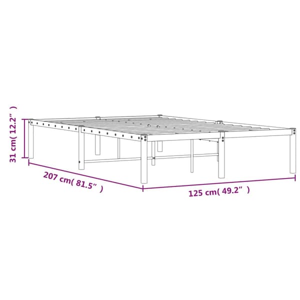 vidaXL metalsengestel sort 120x200 cm