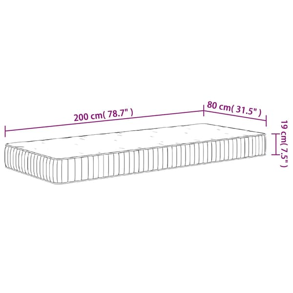 vidaXL pocketmadras, medium fast, 80x200 cm