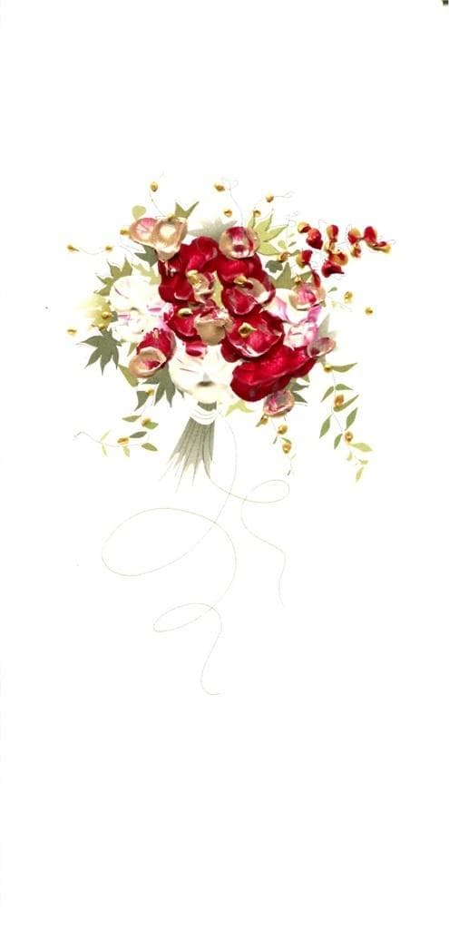 Blomsterkort DL OG01 - Rød Buket