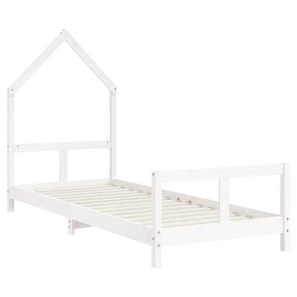 vidaXL Barnsängram vit 80x200 cm furu