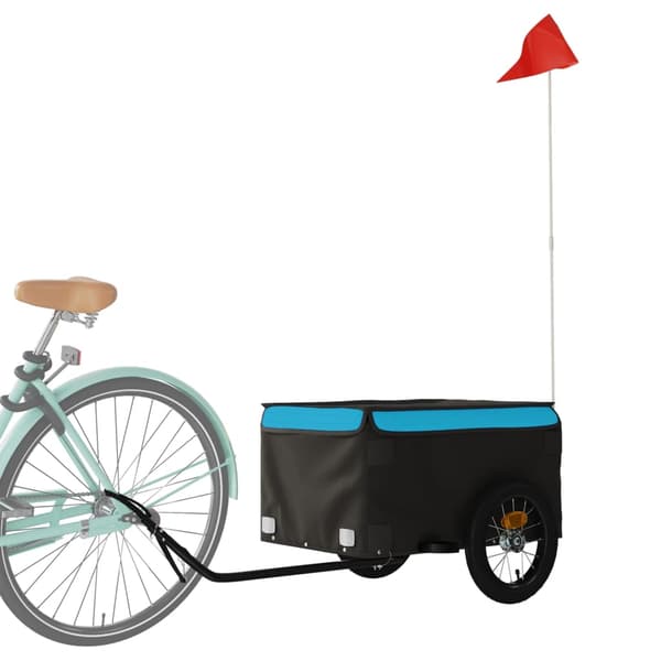 vidaXL cykelanhænger, sort og blå, 30 kg, jern