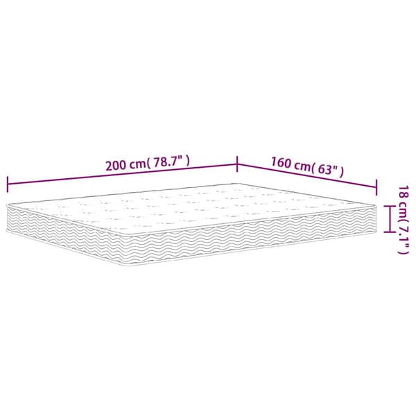 vidaXL Bonnell springmadras, medium fasthed, 160x200 cm
