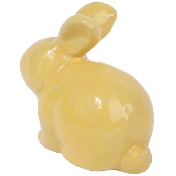 Keramisk harefigu rin 20 cm gul