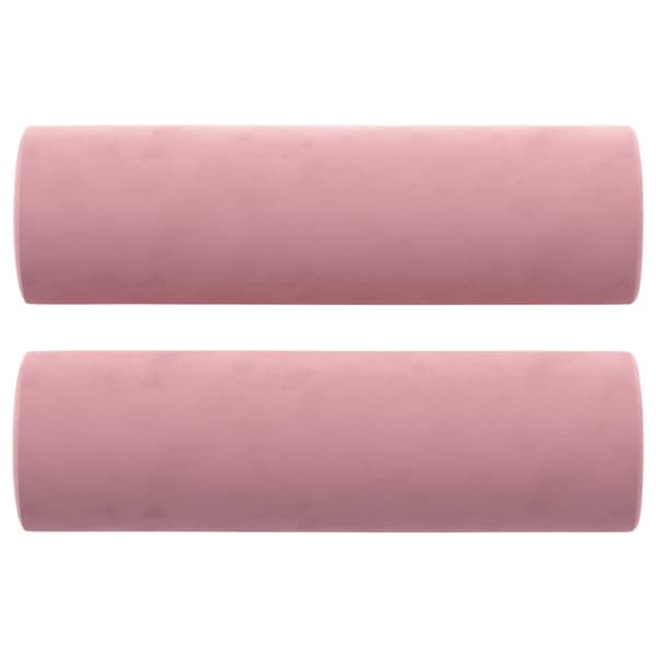 vidaXL 3-sitssoffa med kuddar, rosa, 180 cm, sammet