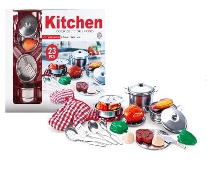 Set med metallkrukor 24 delar