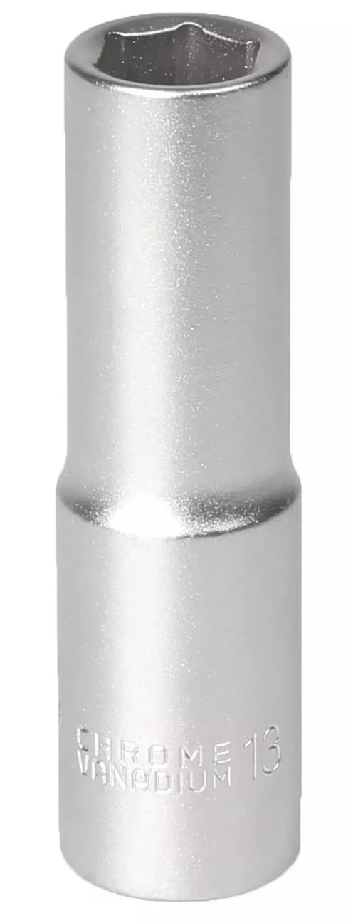 LANG TOPPENØGLE 1/2 TOMMER 6-VINKEL 13 MM FORKROMET STÅL CRV