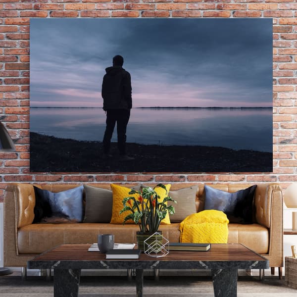 Lærredstryk Landskab Sømand 80x40