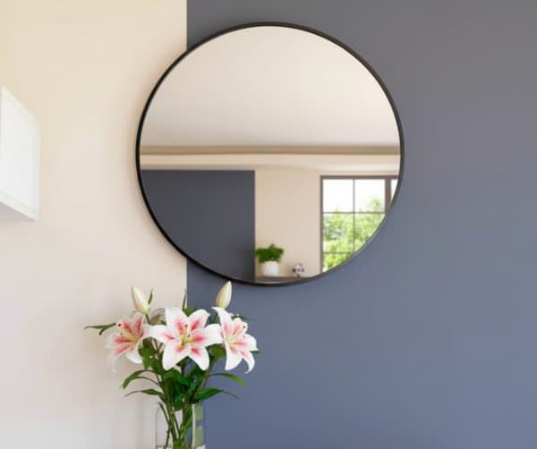 KLASSISK RUNDT SPEJL SORT RAMME 90CM
