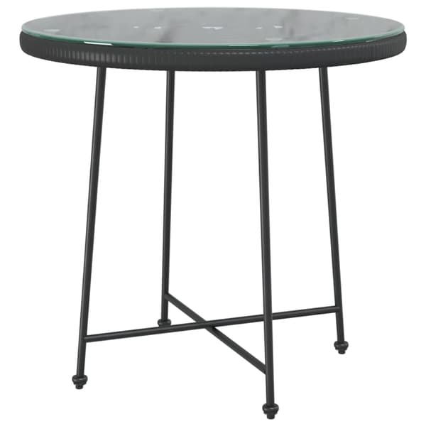 vidaXL havemøbelsæt med 5 dele, sort, polyrattan