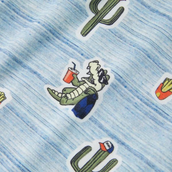 Barn-T-shirt, blandad blå, 128
