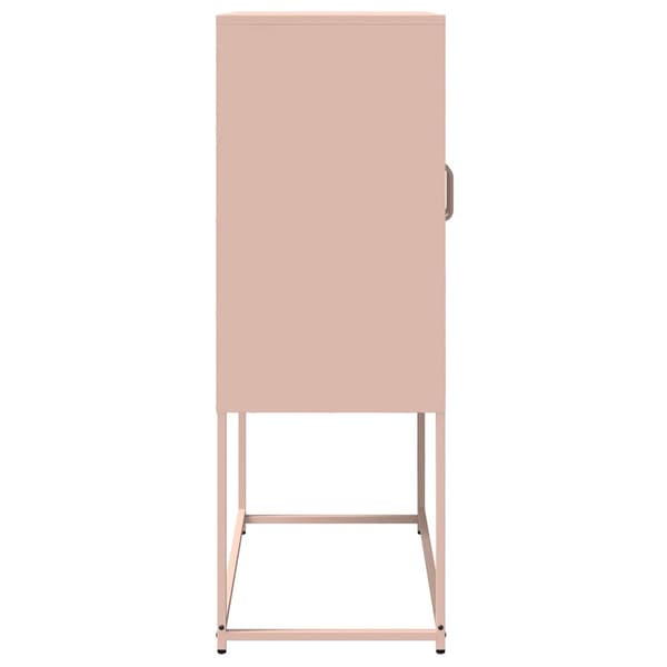 vidaXL høj kommode lyserød 68x39x107 cm stål