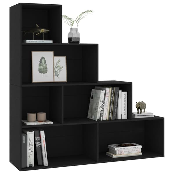 vidaXL reol/opdeler sort 155x24x160 cm spånplade