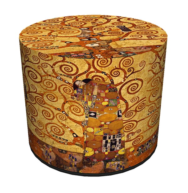 Rund dekorativ puff - GOLDEN TREE