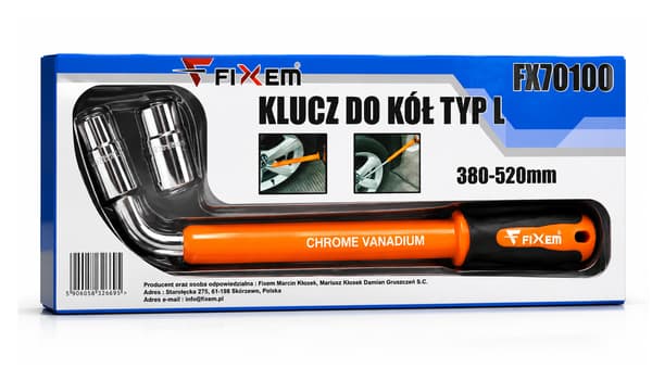 Fixem hjulnyckel typ L 17 19 21 23 mm