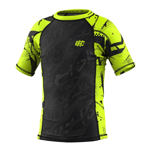 Kortärmad rashguard barn NEO 104 LIME