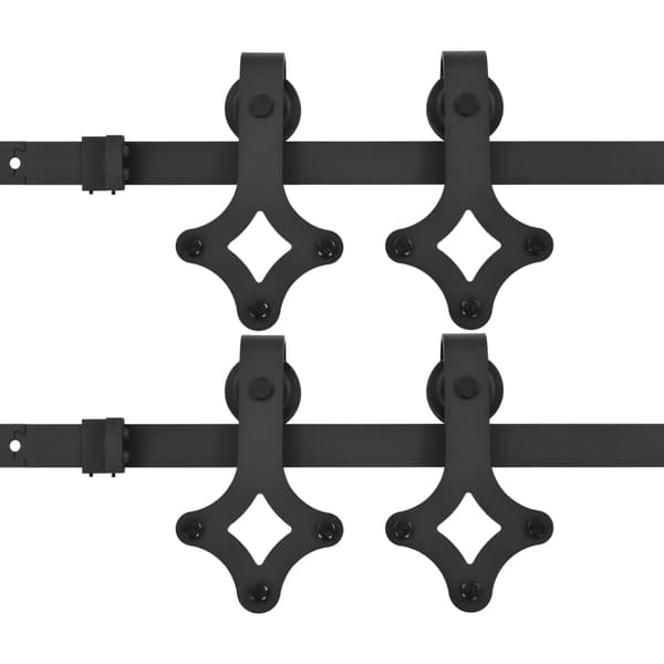 vidaXL monteringssystem til skydedør, 2 stk., 183 cm, stål, sort